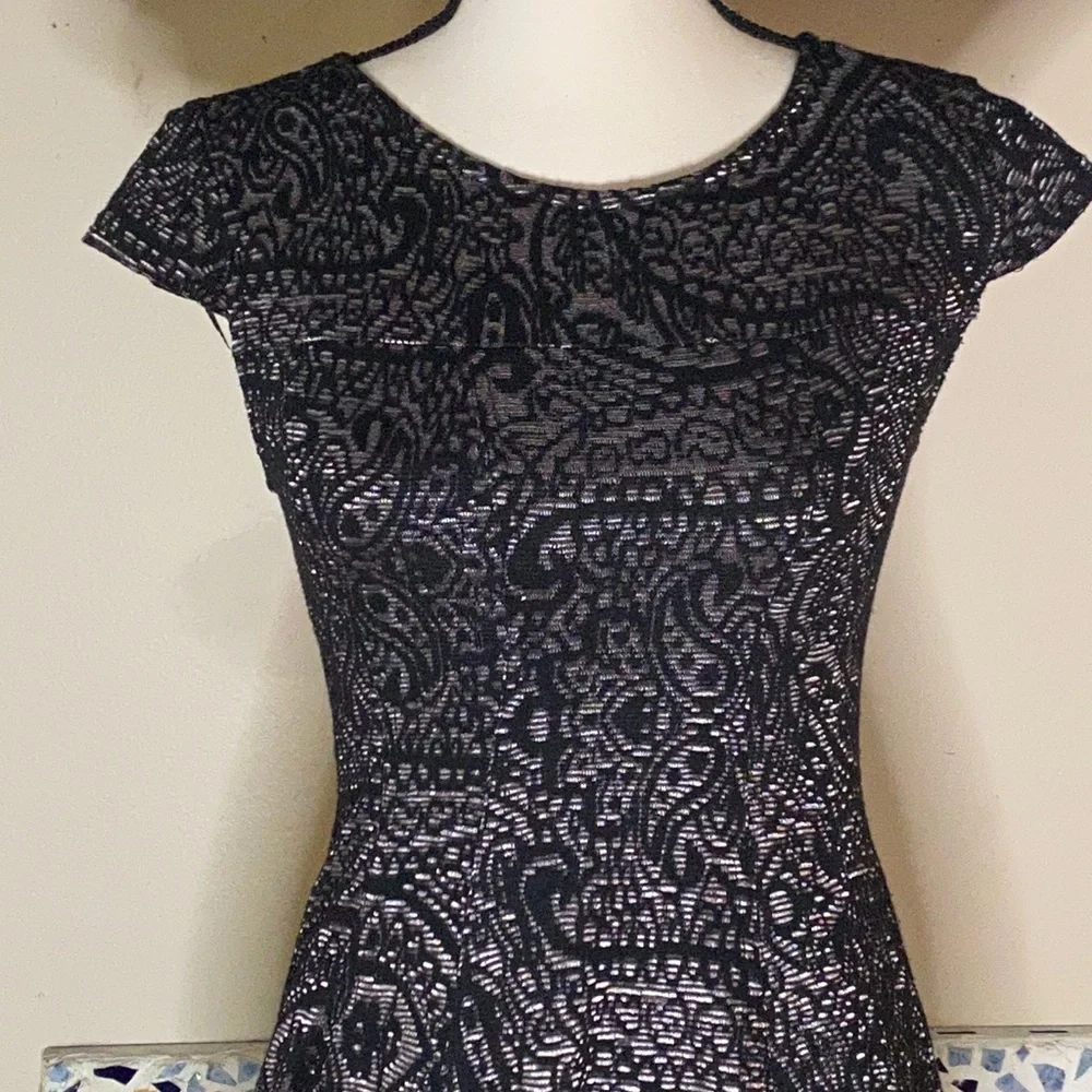 RD Style Black Patterned Dress - Picture 2 of 13